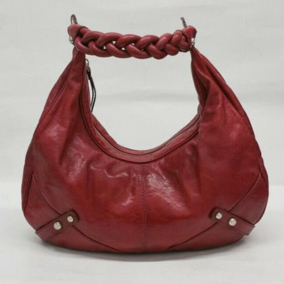 SOLD Francesco Biasia Shoulder Bag Purse Red Leather - Picture 1 of 8